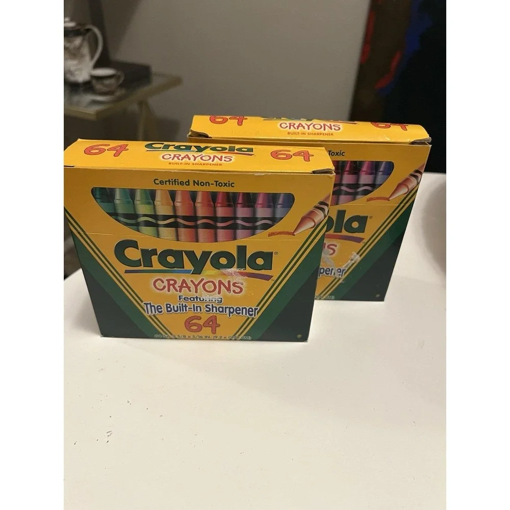 Crayola Crayons Vintage 1997 Box with  Sharpener - Binney & Smith New Lot Of (2)